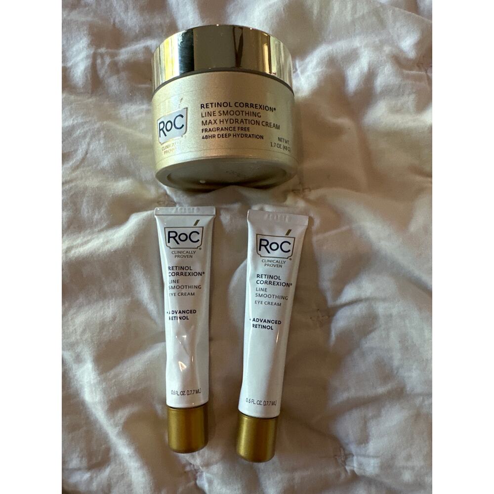 RoC Retinol Correxion Line Smoothing Max Hydration Cream & Eye Creams Set